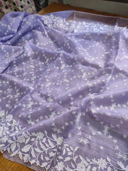 Nimisha organza silk saree scalloped inspired sarees