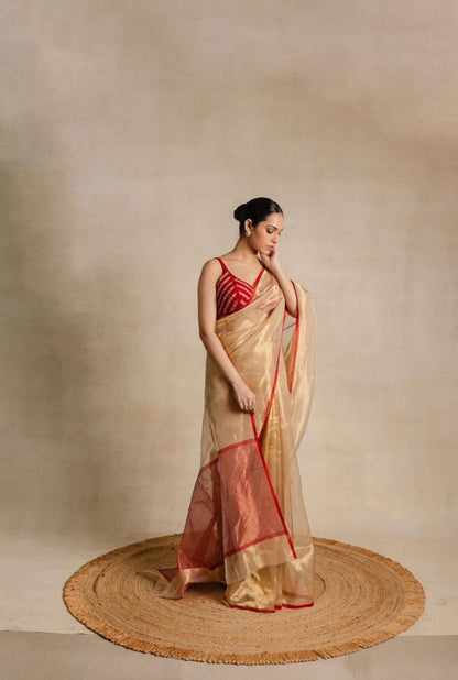 Handloom Chanderi Saree Bengal sari Indian sarees blouse