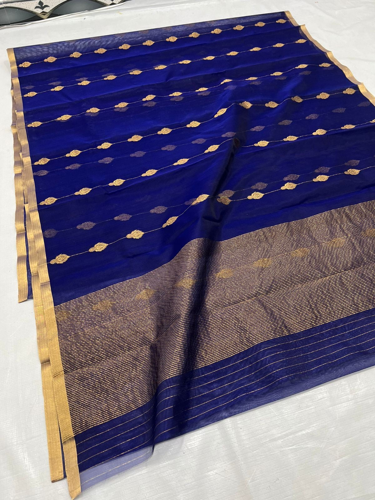 Royal blue Chanderi saree Katan silk sarees