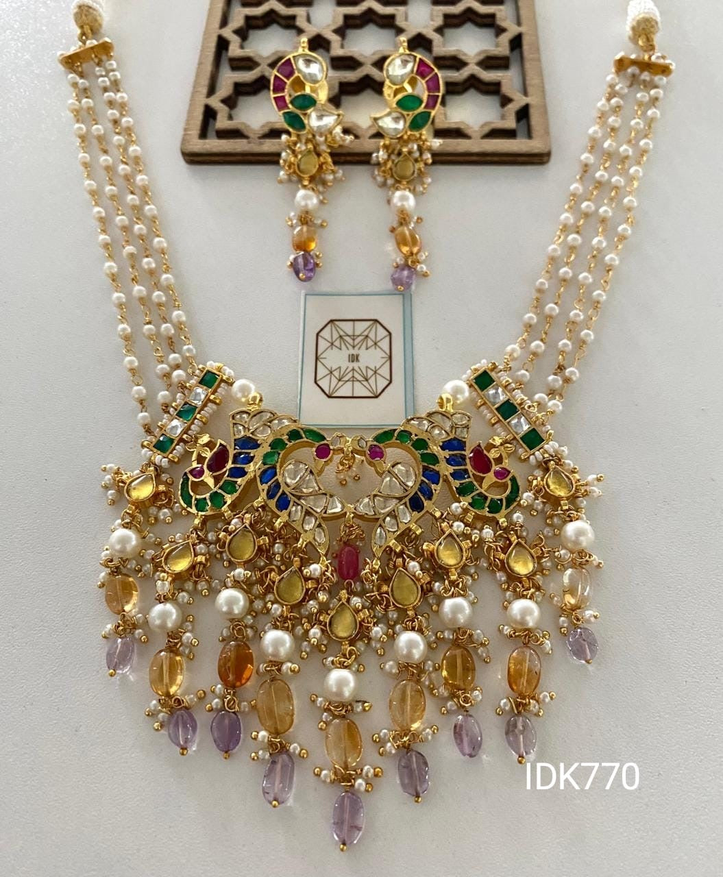 Pearl peacock necklace set Indian jewellery