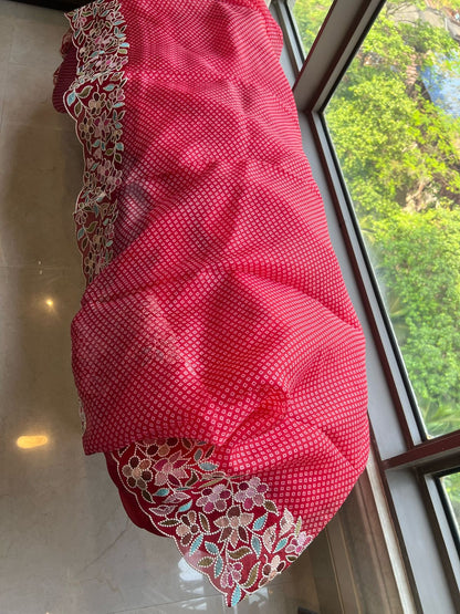 Red Organza Sarees Indian Saree