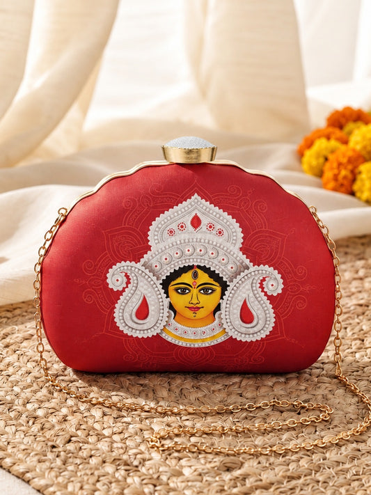 Navratri printed clutch bag Durga special purse