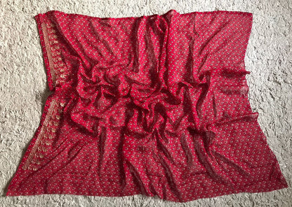 Premium gorgette silk saree handmade sari blouse