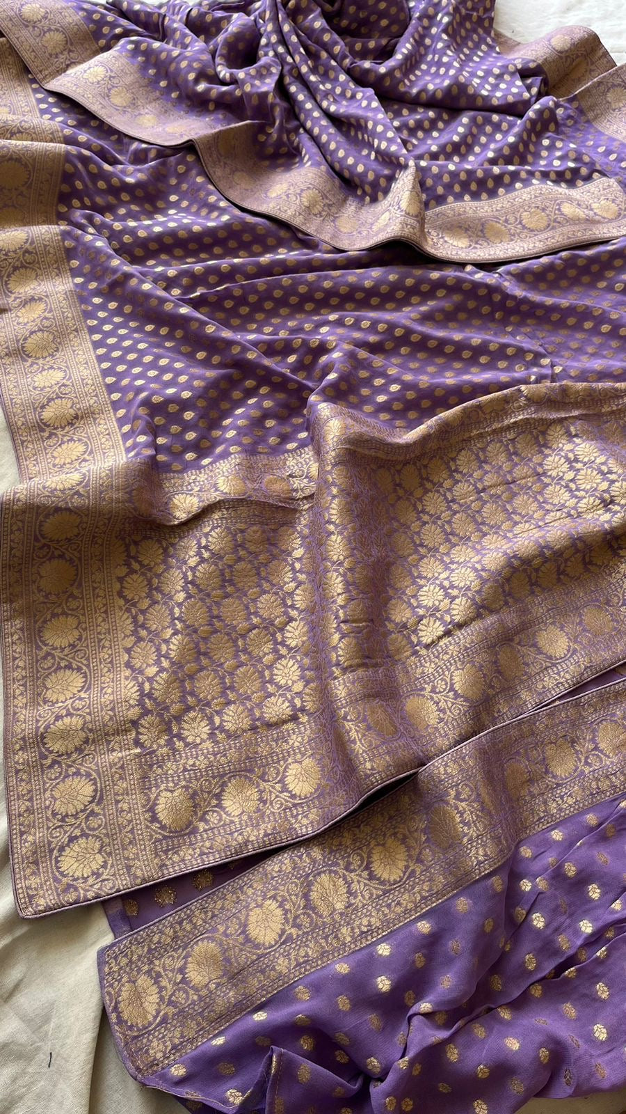 Lavina khaddi gorgette saree Indian saree