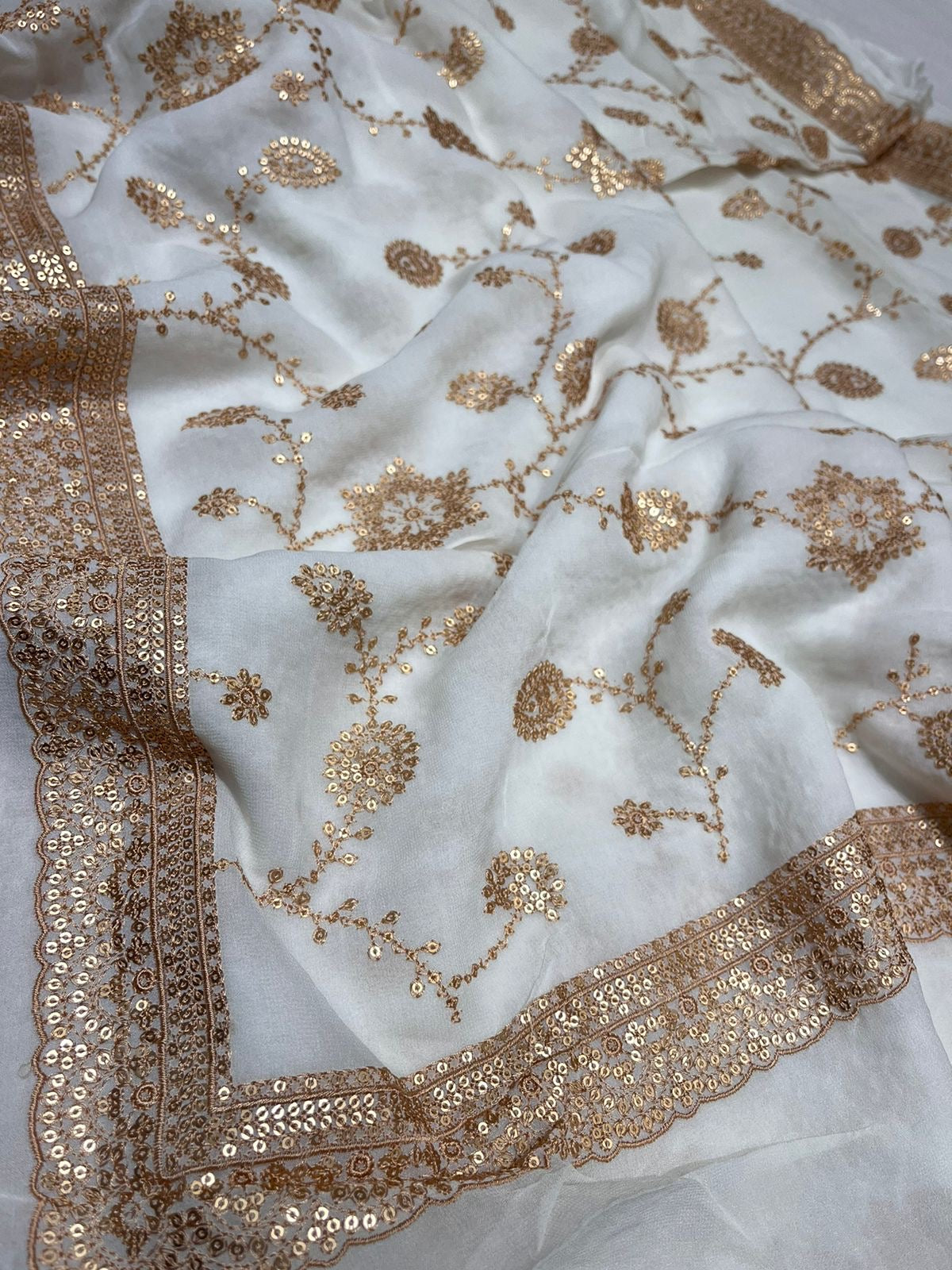 Rizwani Gorgette saree wedding saree