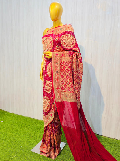 Meenakari saree gorgette saree Indian heritage sari blouse