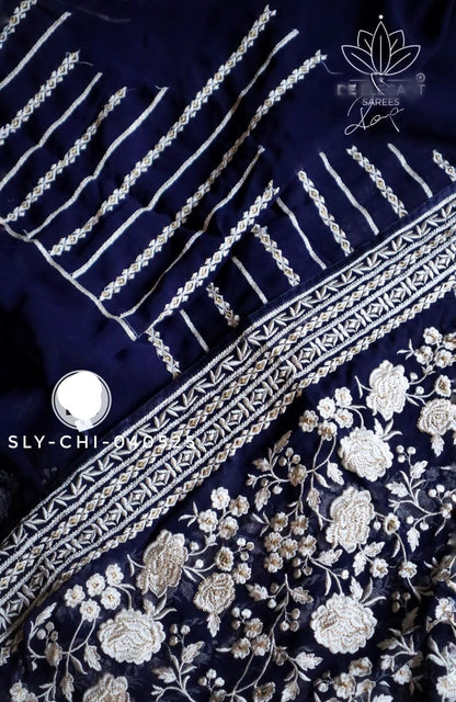 Elegant chikankari saree Lucknowi saree Indian sarees women saree blouse