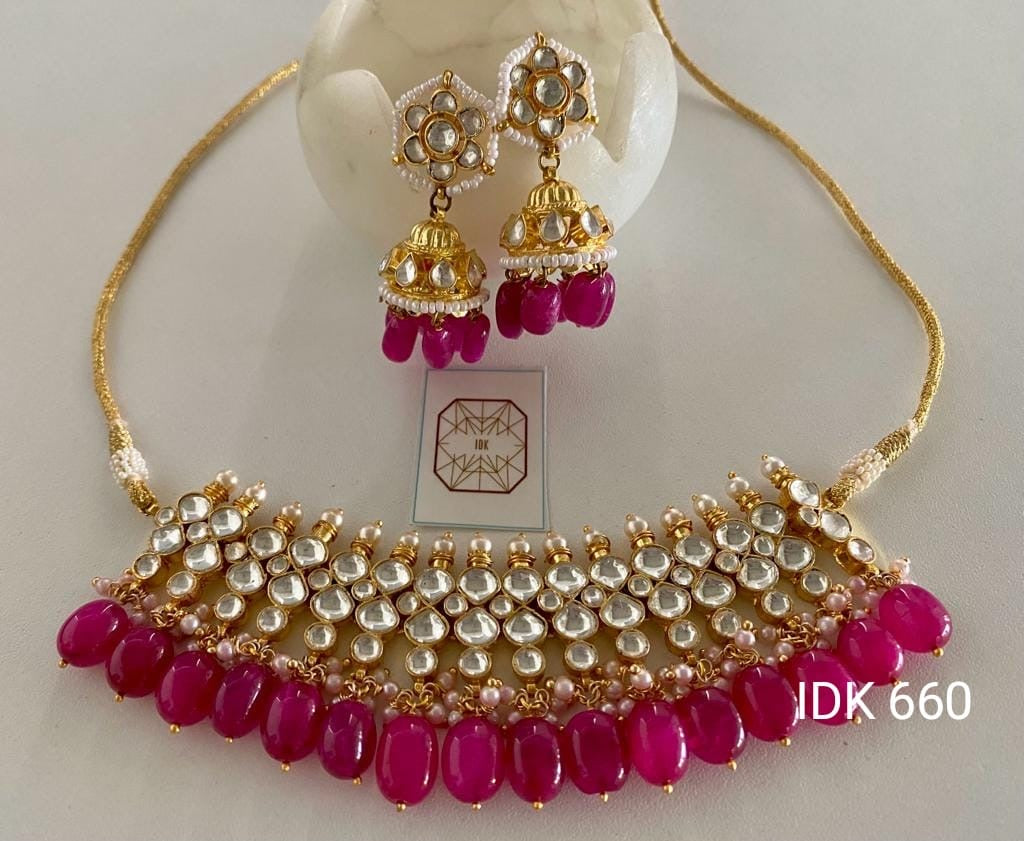 Strawberry Kundan choker Indian jewellery set