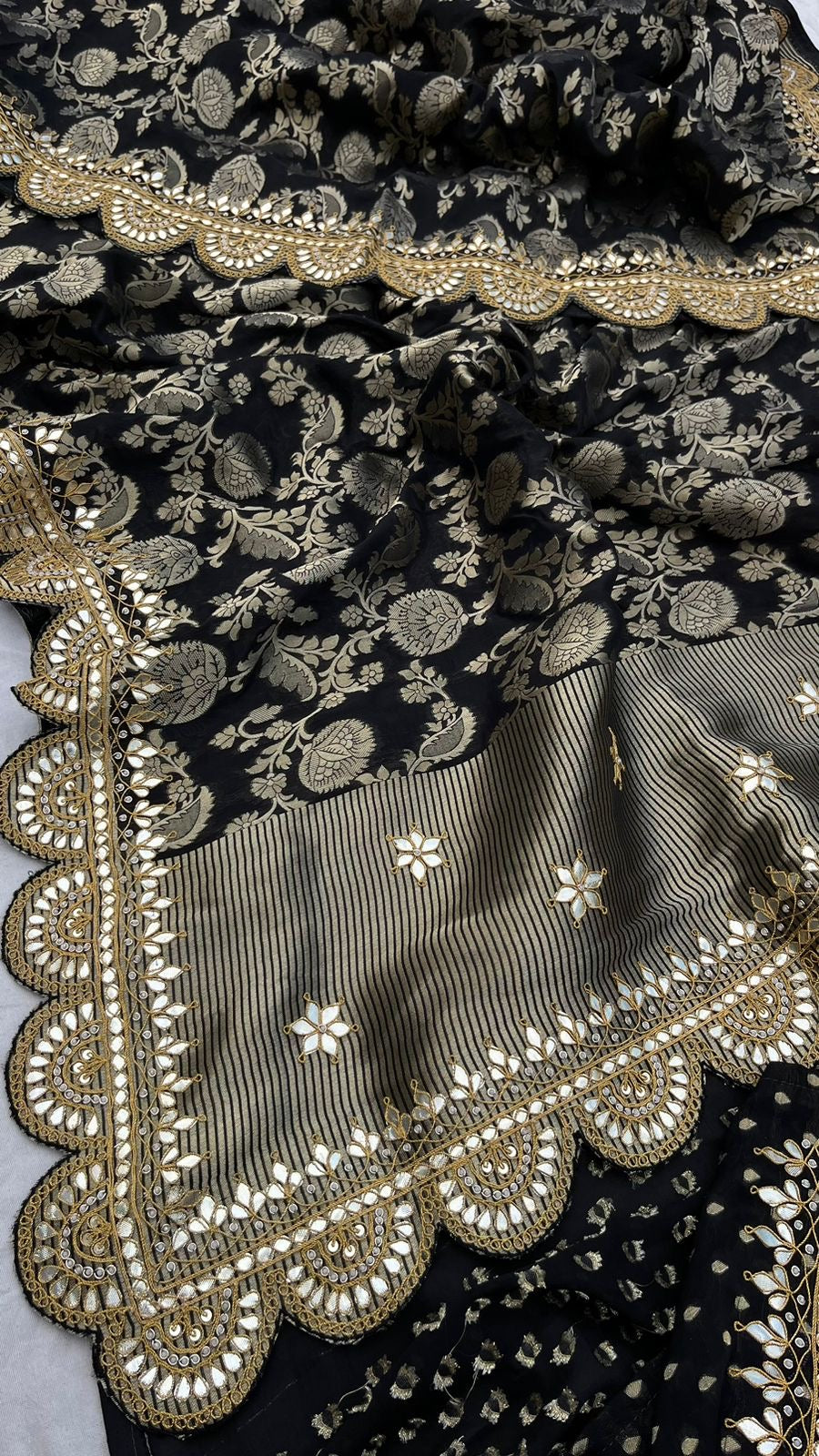 Weaving Banarsi Saree khaddi Gorgette saree Women Sari