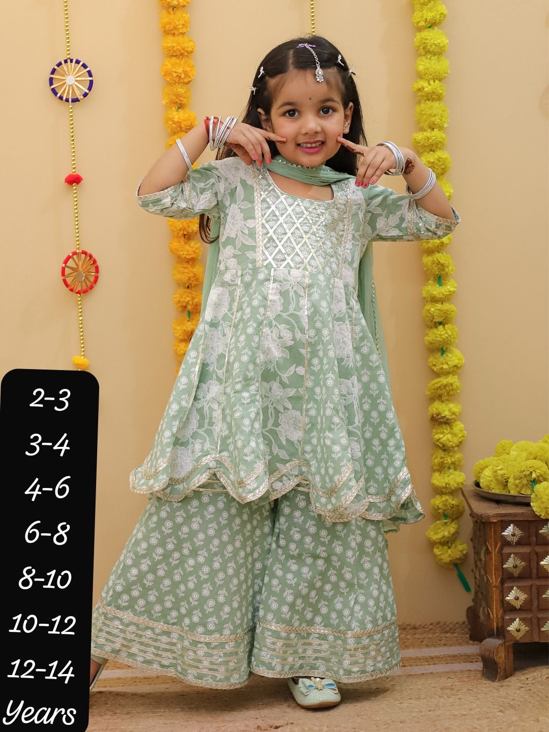 Rivi kids dress kids girl sharara dress