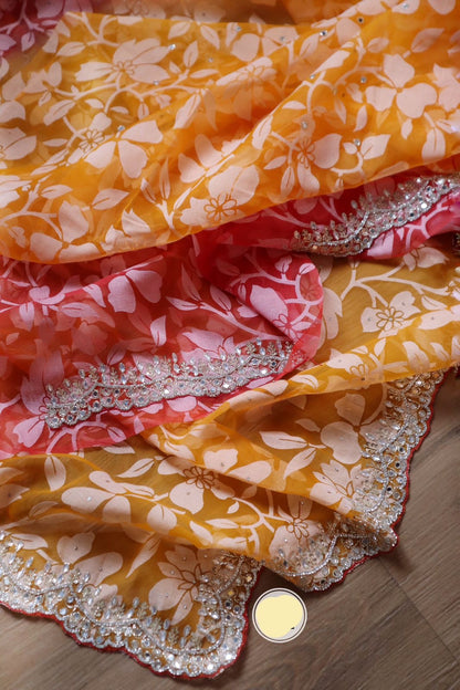 Brasso organza shaded women saree beautiful charming sari