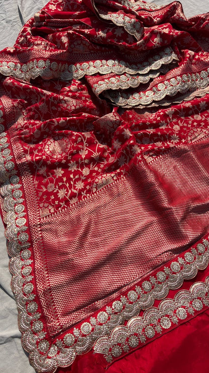 Red Saree wedding saree bridal inspired saree