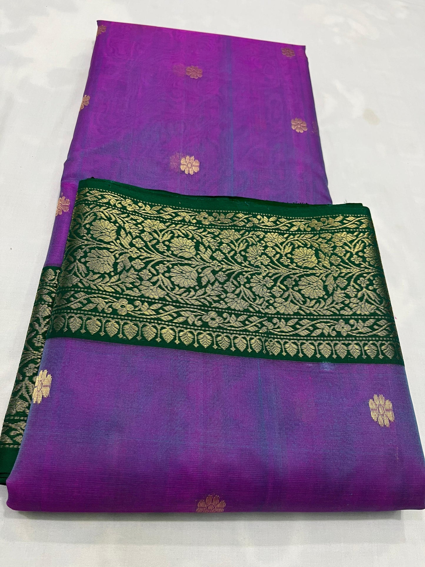 Purple Chanderi saree Indian sari blouse women sarees