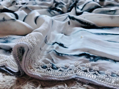 Shibori premium marble crepe silk sarees partywear sarees