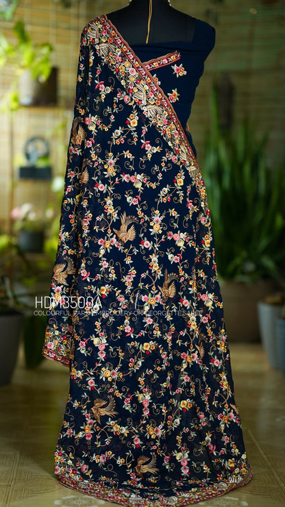 Navish Parsi inspired saree georgette sarees women sari blouse