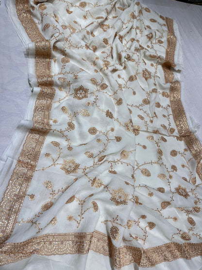 Rizwani Gorgette saree wedding saree
