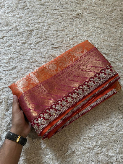 Handmade Banarsi tissue saree Indian wedding saree bridal sari blouse
