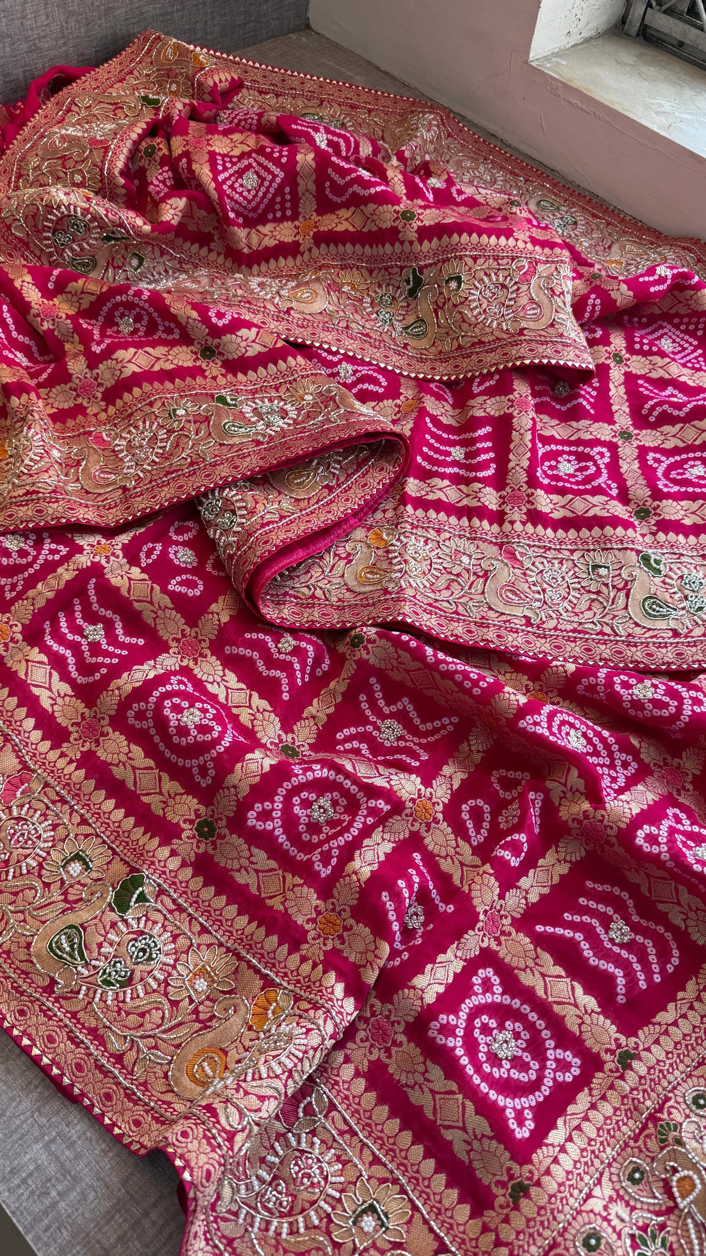 Nahisha khaddi Gorgette saree weaving sarees blouse