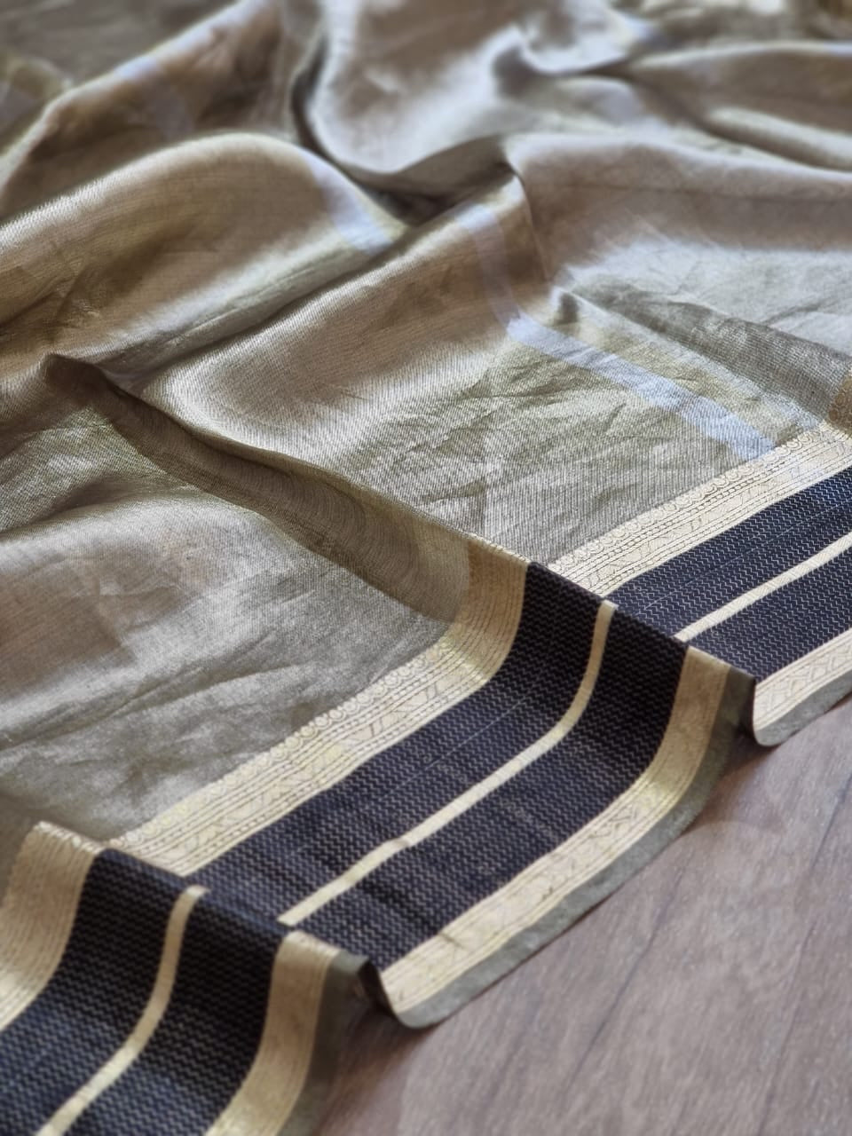 Katan inspired double tissue silk saree