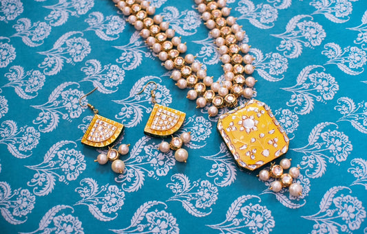 Kiwari Meenakari Pearl long Necklace set Women Necklace