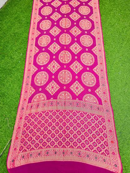 Meenakari saree gorgette saree Indian heritage sari blouse