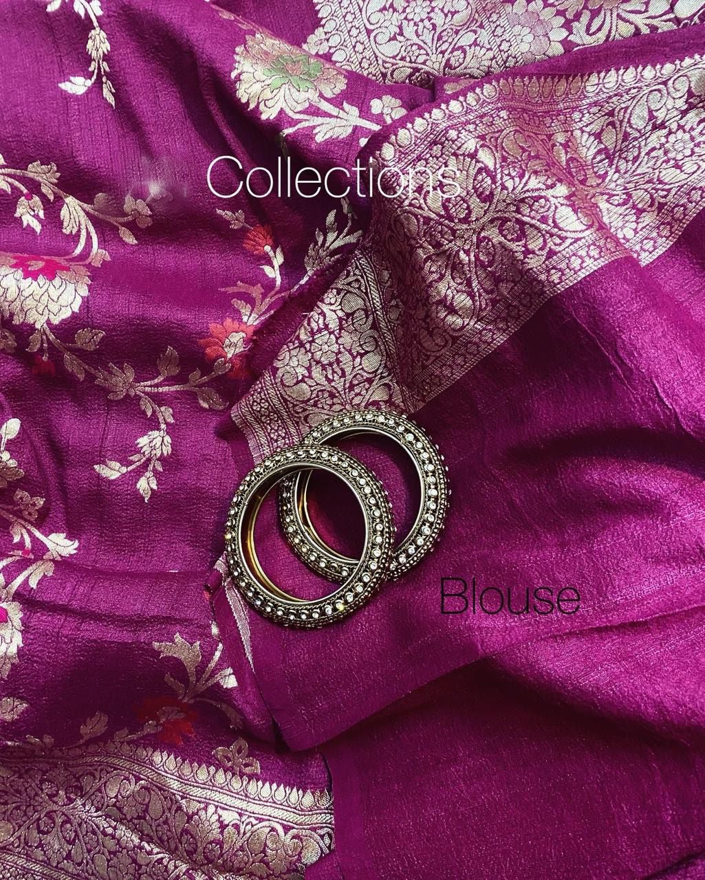 Purple Gorgette saree handloom saree Tussar sari