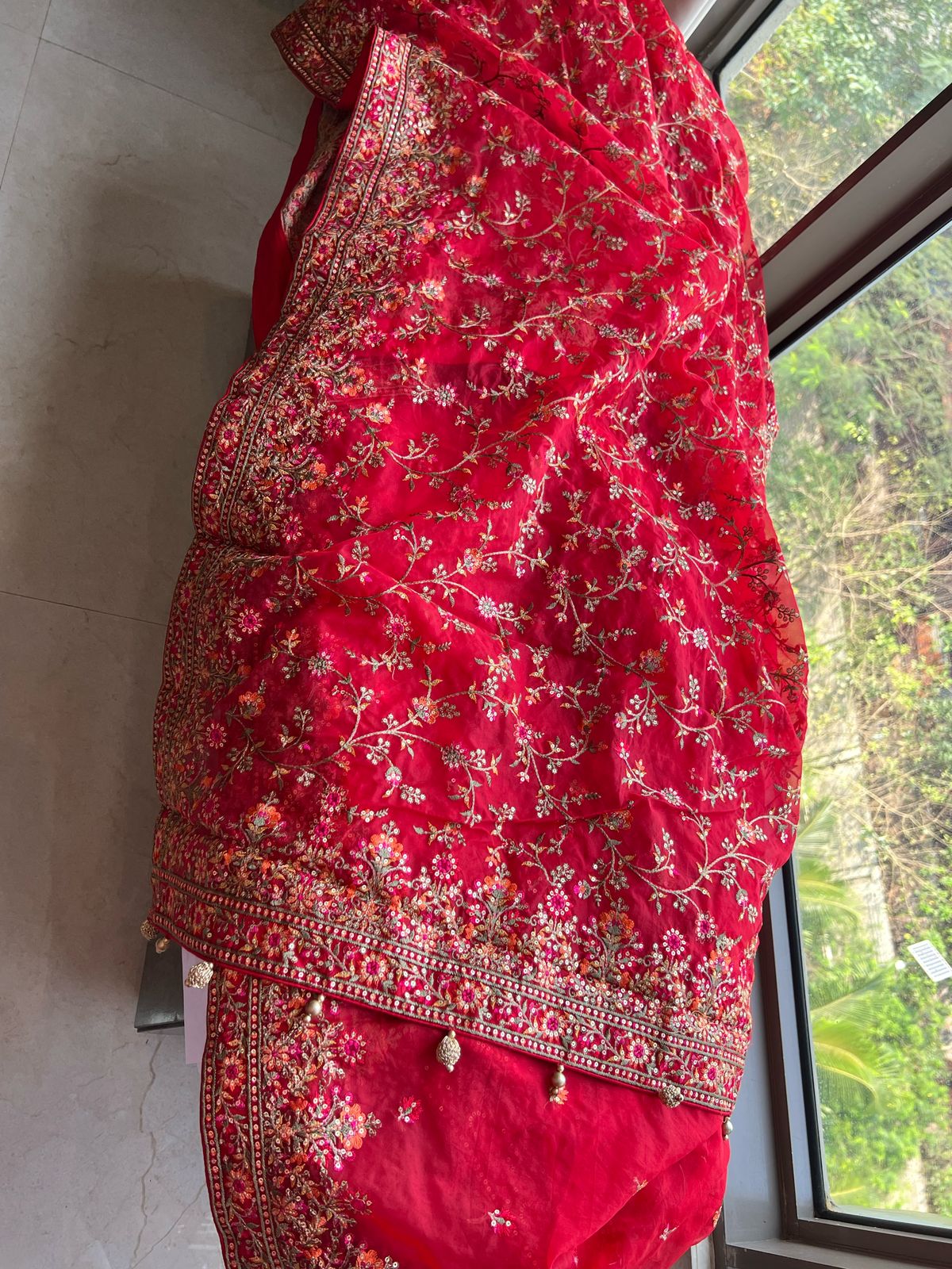Red Kashmiri inspired saree lovely saree Indian sarees women sari blouse