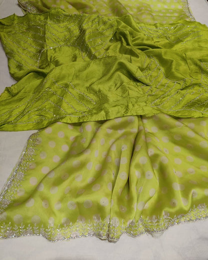 Polka dot inspired organza saree