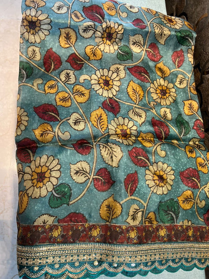 Kalamkari saree South Indian Bengal traditional saree blouse