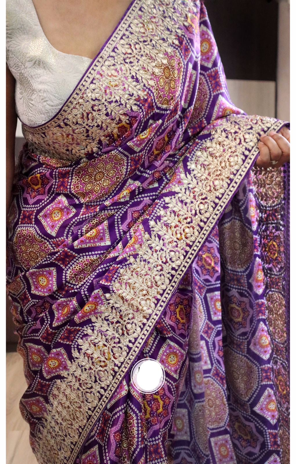 Purple gottapatti saree Patola saree Indian saree blouse