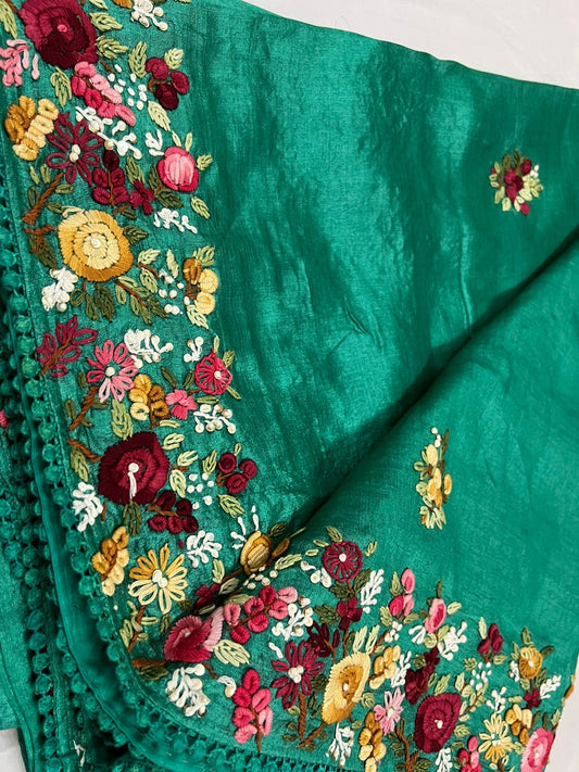 Mariah tussar saree Indian saree french knot sarees
