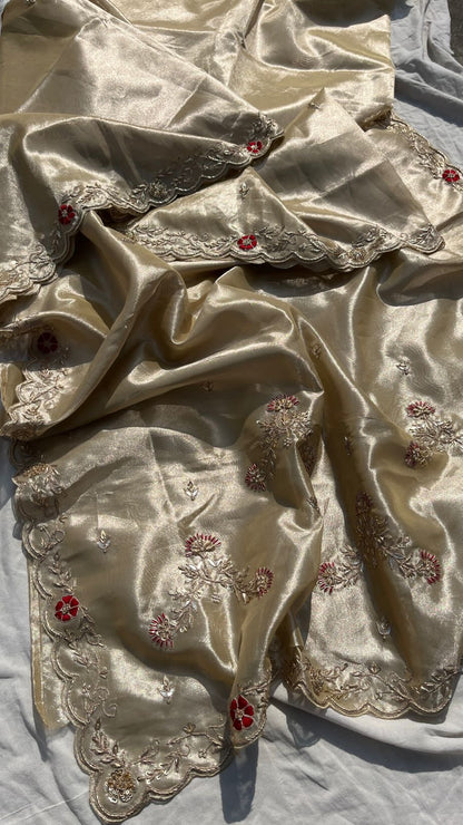 Zinati zari tissue silk saree partywear sarees