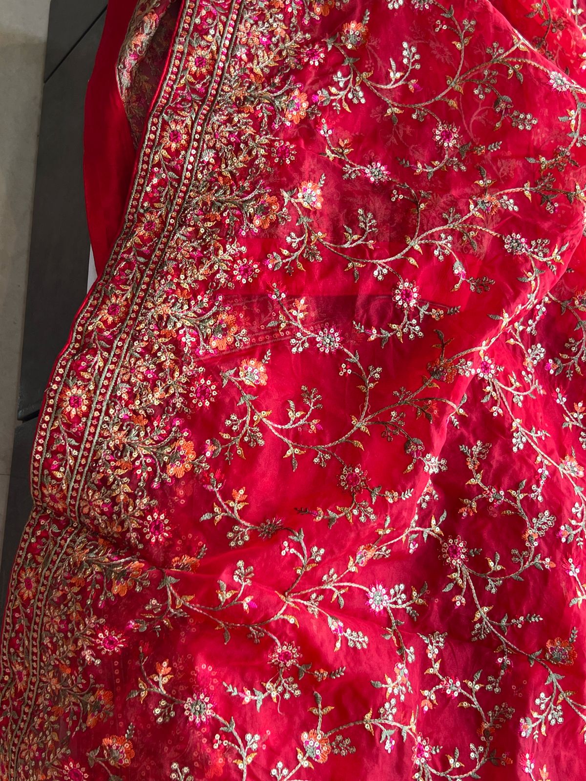 Red Kashmiri inspired saree lovely saree Indian sarees women sari blouse