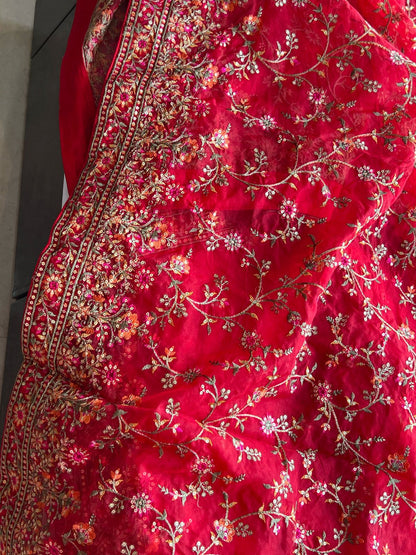 Red Kashmiri inspired saree lovely saree Indian sarees women sari blouse