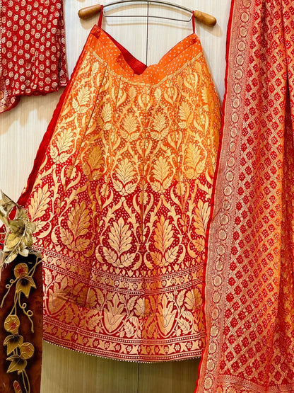 Bandhani chaniya choli lehanga traditional lehangas
