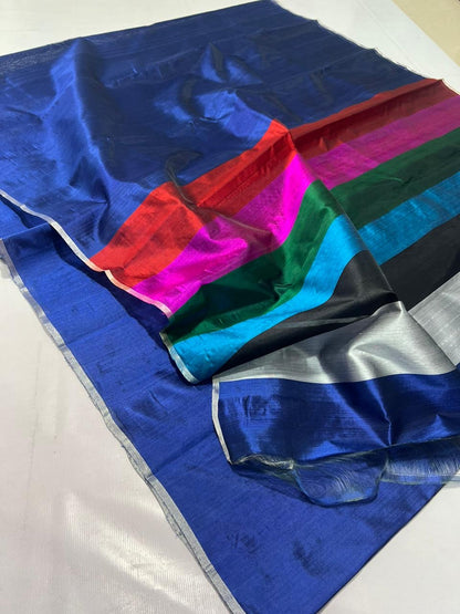 Royal Blue Heritage Chanderi Saree Celebrity looked Women sari