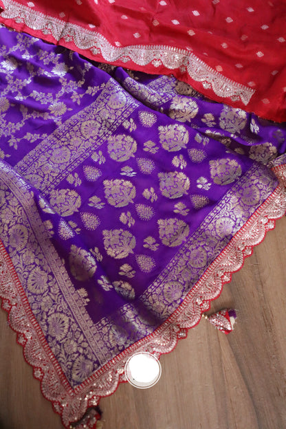 Purple Khaddi Georgette Sarees Beautiful Sarees