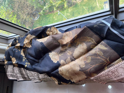 Vimisha organza saree floral saree party wear sari blouse