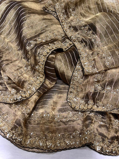 Rumika Tissue Saree Organza Saree Indian Sari