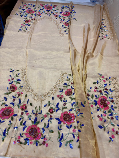 Gulnaar kanchi soft tissue silk saree reception saree for women