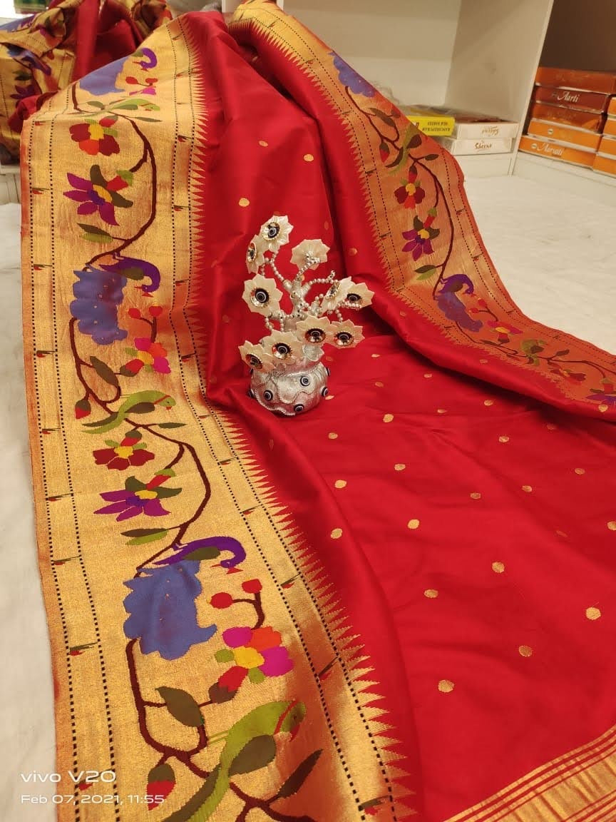 Peacock Indian Traditional Authentic Paithani Saree