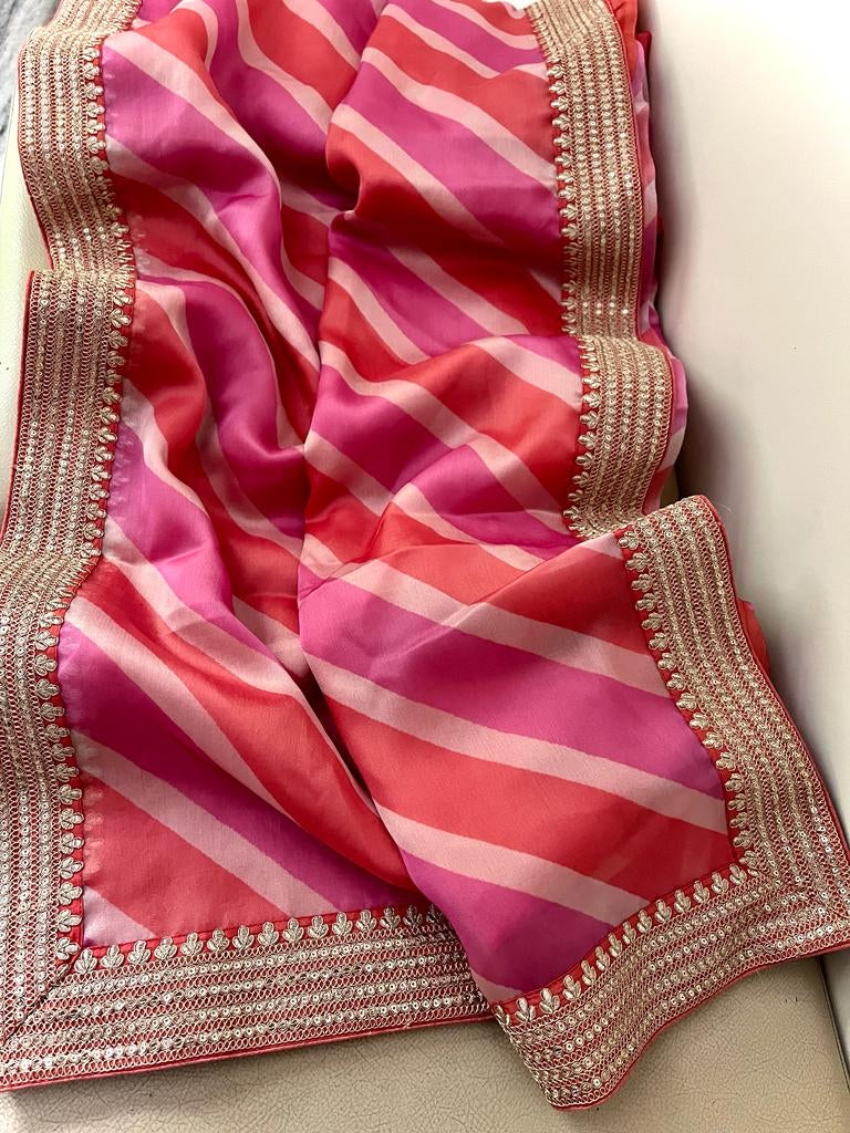 Renush digitally printed organza sarees