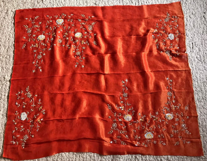 Orange Premium Shimmer Organza Tissue Silk Sarees