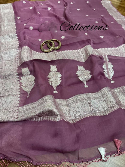 Rozila Banarsi chiffon sarees Indian saree banarsi saree blouse
