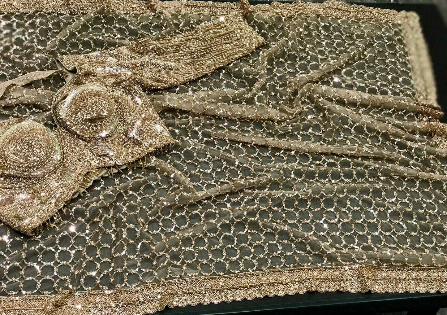 Gold net saree designer sarees blouse designer sari