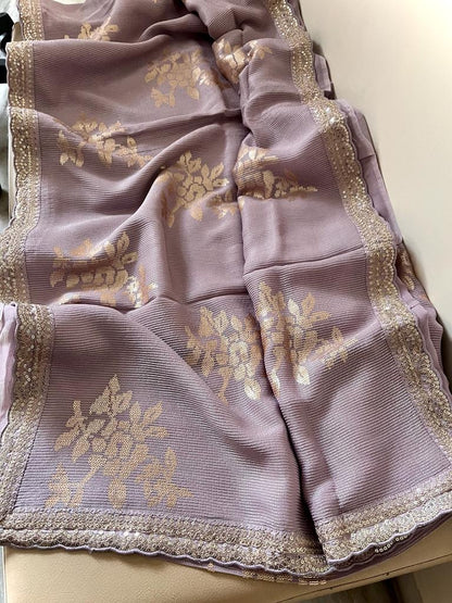 Ravish Sequence Gorgette Saree Partywear Sari