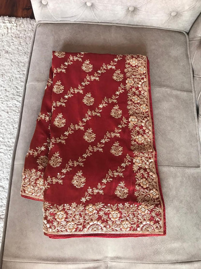 Bridal Wedding Saree Red Sari
