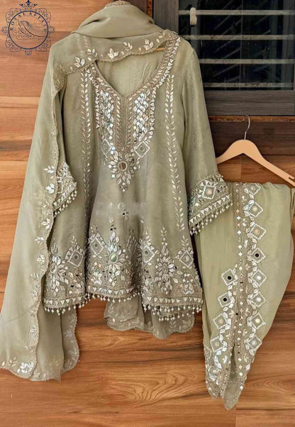 Tissue stitched dress gottapatti dress Partywear dresses for women
