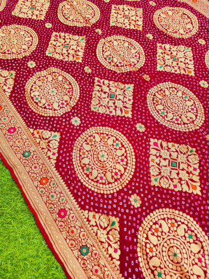 Meenakari saree gorgette saree Indian heritage sari blouse