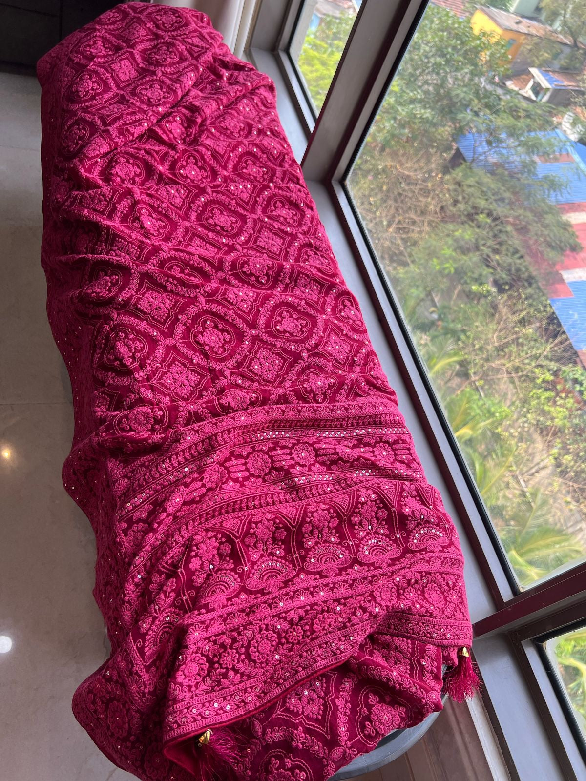 Avesha Chikankari saree Gorgette saree blouse